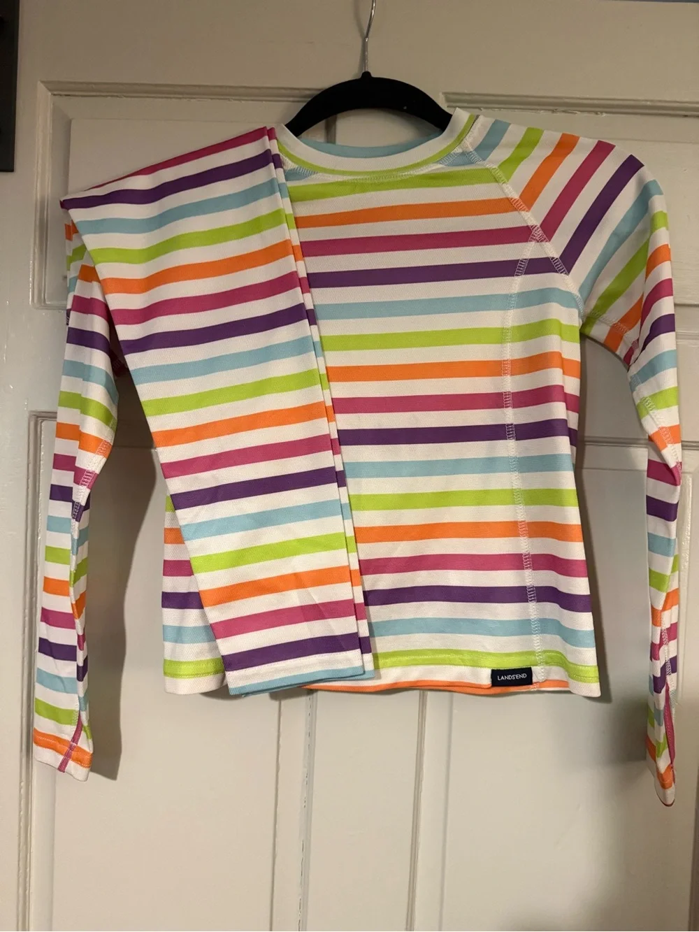 Land's End Kids' Long Sleeve Rainbow Stripe Thermal Suit